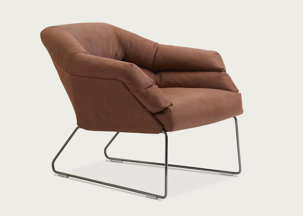 New York Line Armchair Leather Ocean 22