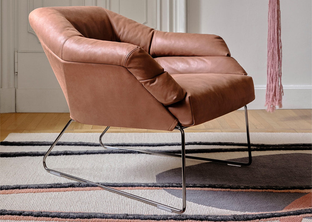 New York Line Armchair Leather Ocean 22