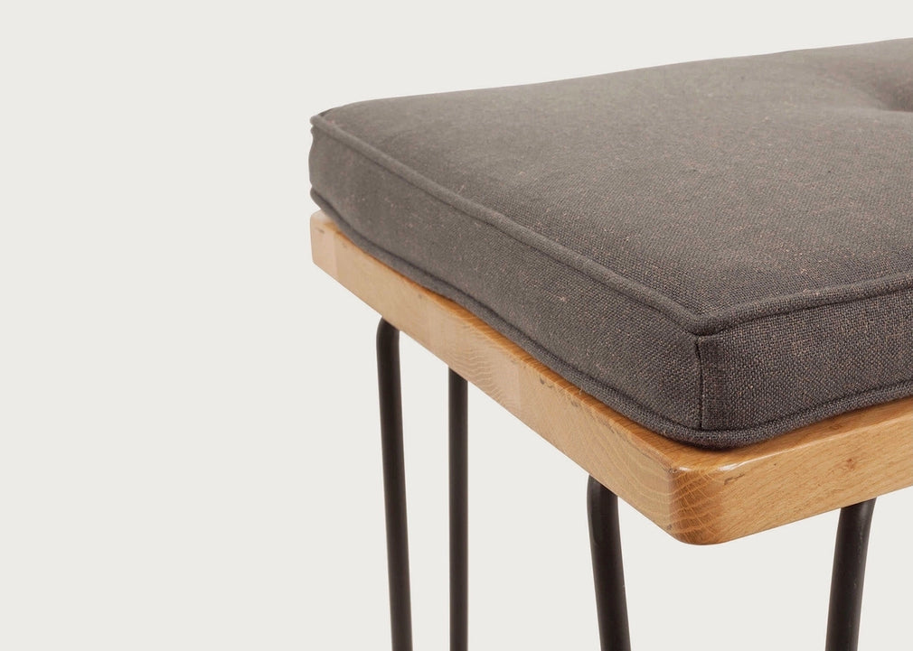 Brunel Bench Cushion Smoke Grey Fabric