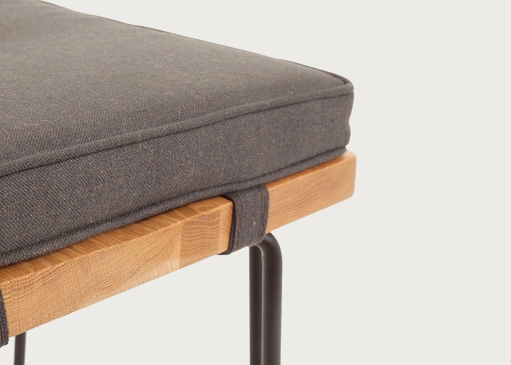 Brunel Stool Cushion Smoke Grey Fabric