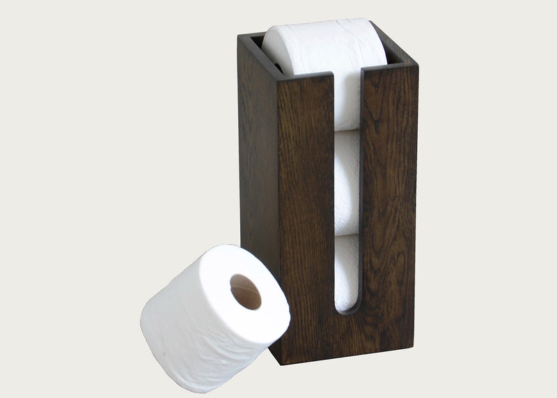 Wood Toilet Roll Box Dark Oak