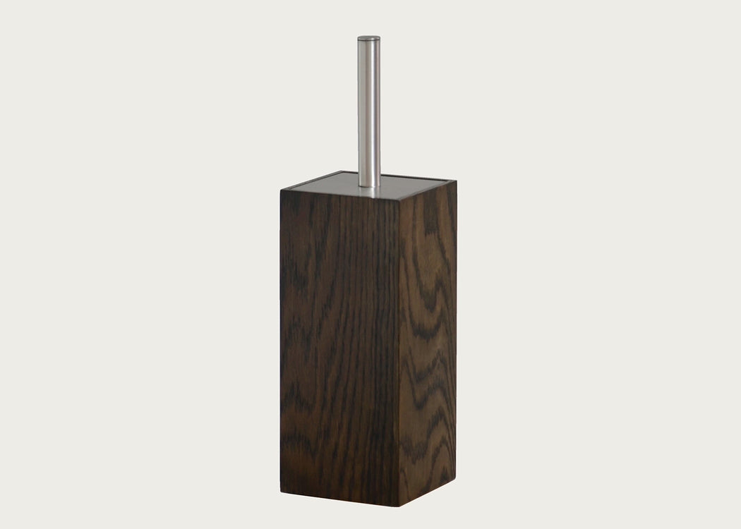 Wooden Toilet Brush and Holder Dark Oak