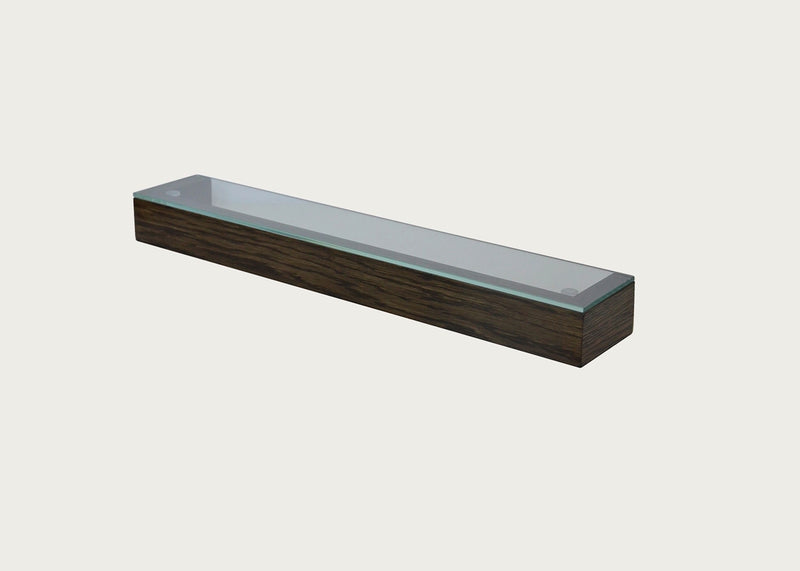 Slim Shelf Wood with Glass Dark Oak