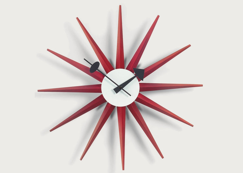 Sunburst Red Wall Clock