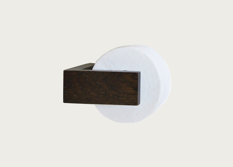 Wood Wall Mounted Toilet Roll Holder Dark Oak