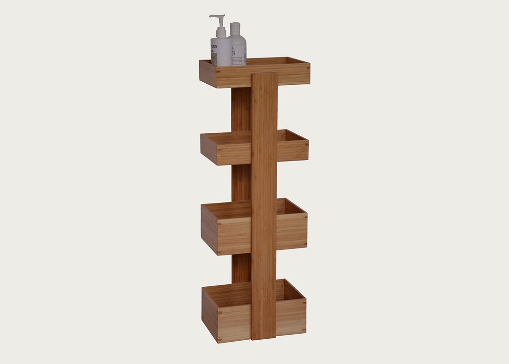 Bathroom Storage Stand Bamboo 4 Tier