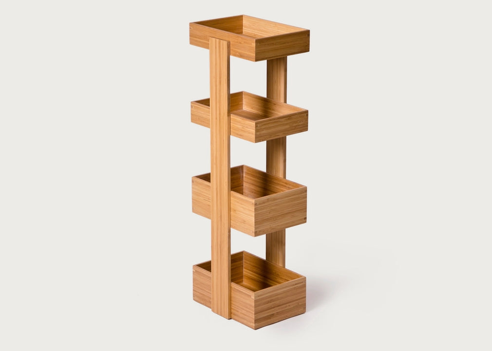 Bathroom Storage Stand Bamboo 4 Tier