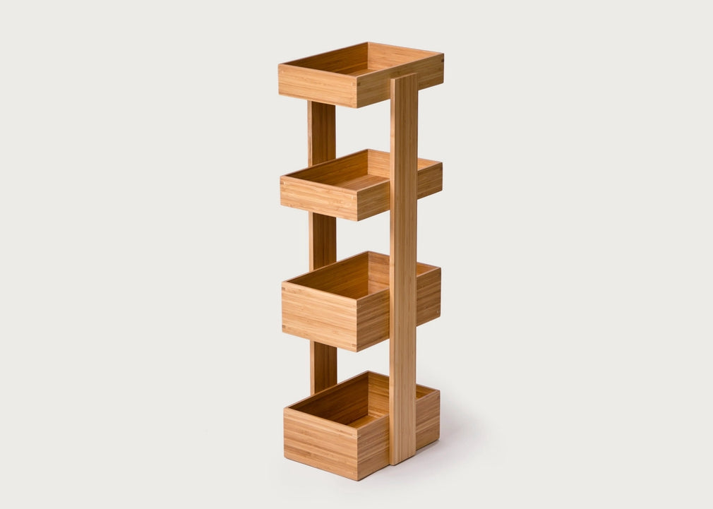 Bathroom Storage Stand Bamboo 4 Tier