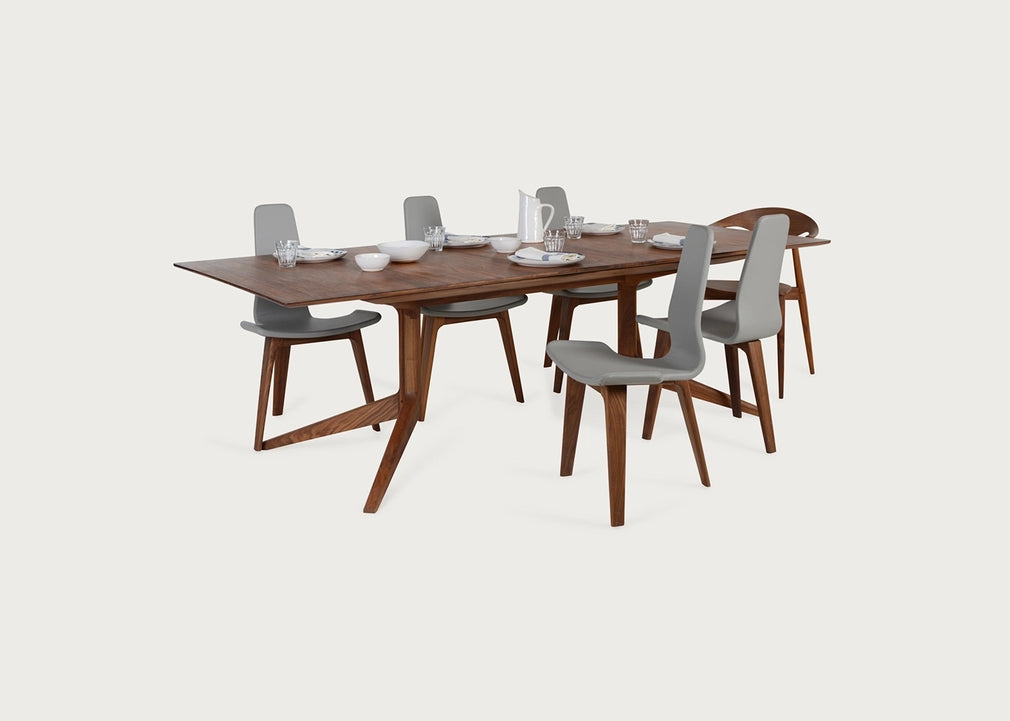 Light Extending Dining Table Walnut