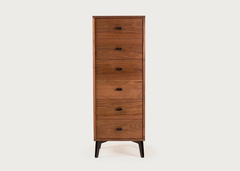McQueen Tall 6 Drawer Chest Walnut