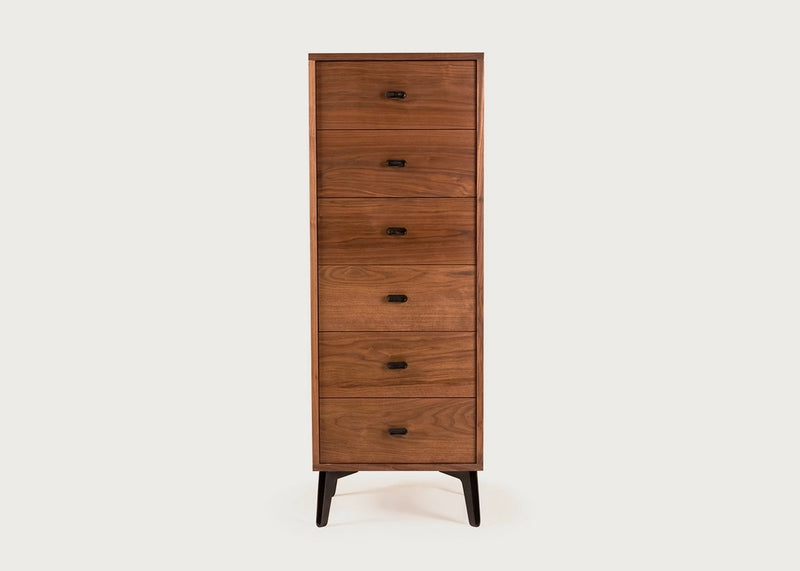 McQueen Tall 6 Drawer Chest Walnut