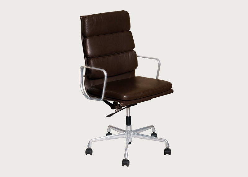 Eames EA219 Soft Pad Office Swivel Chair Premium Leather Nero 66