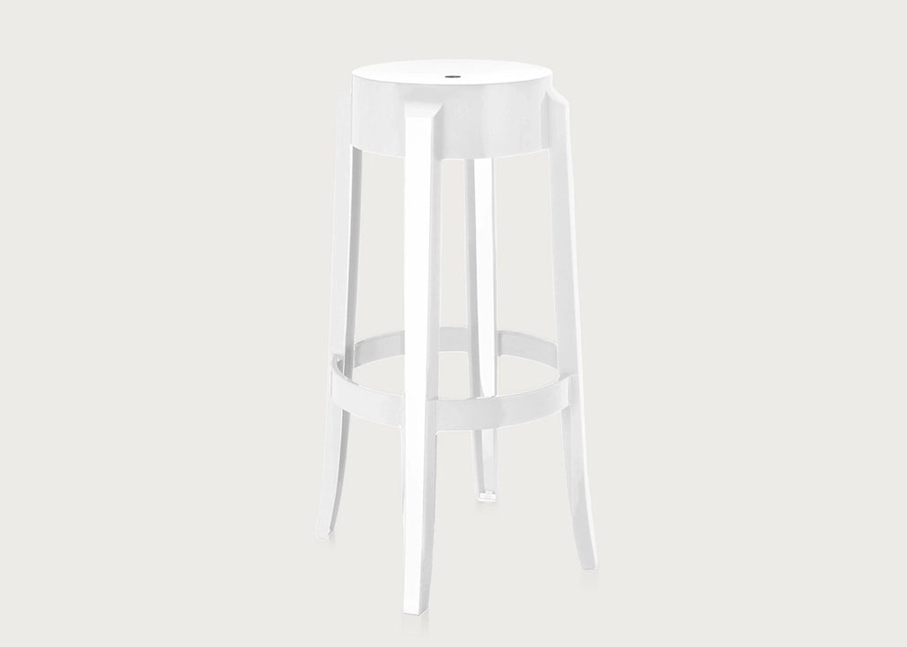 Charles Ghost Bar Stool White