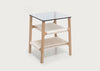 Fawn Side Table Oak & Grey Glass