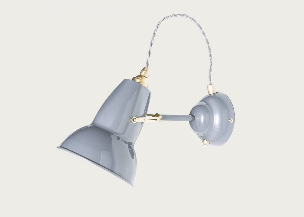 Original 1227 Brass Wall Light Elephant Grey