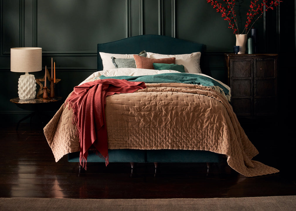 Iris Headboard Double / Chain Weave Fawn 750