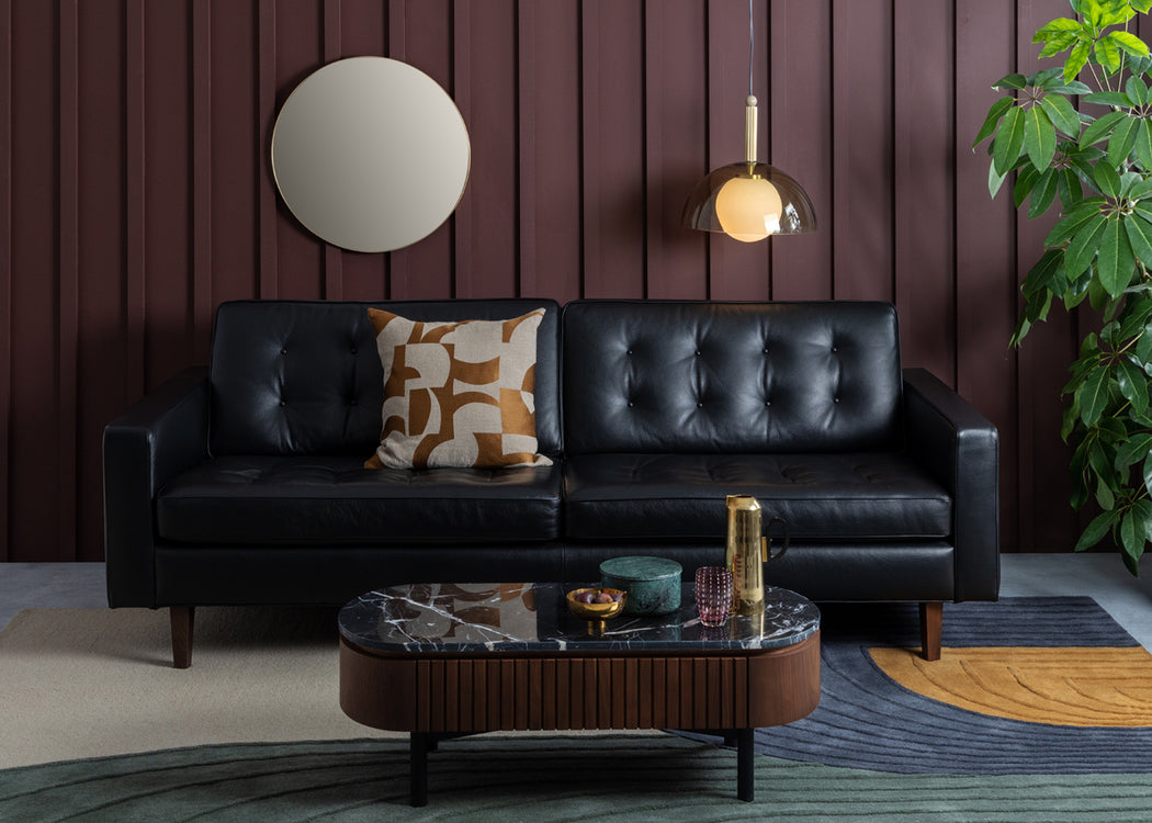 Hepburn Armchair Leather Grain Chocolate 066 / Natural