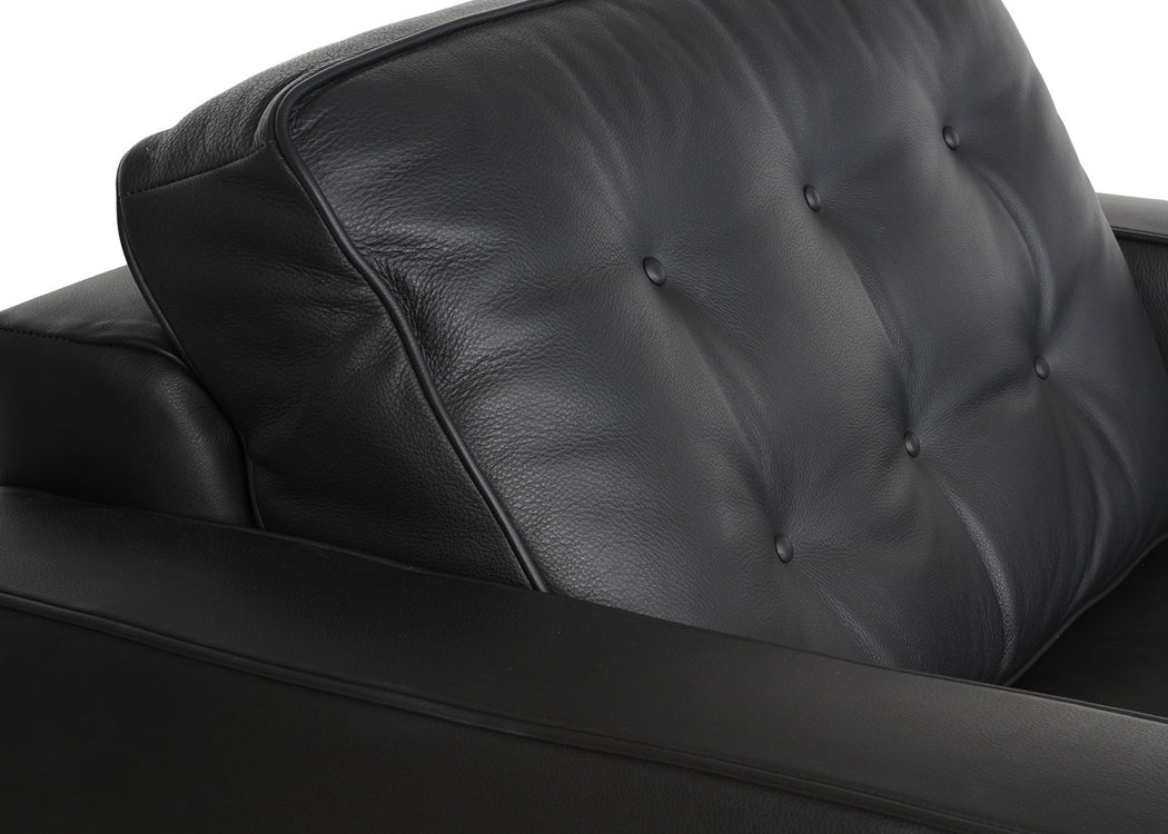 Hepburn Armchair Leather Grain Chocolate 066 / Natural