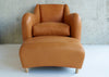 Balzac Armchair & Footstool Utah Leather Russett