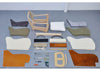 Balzac Armchair & Footstool Utah Leather Russett