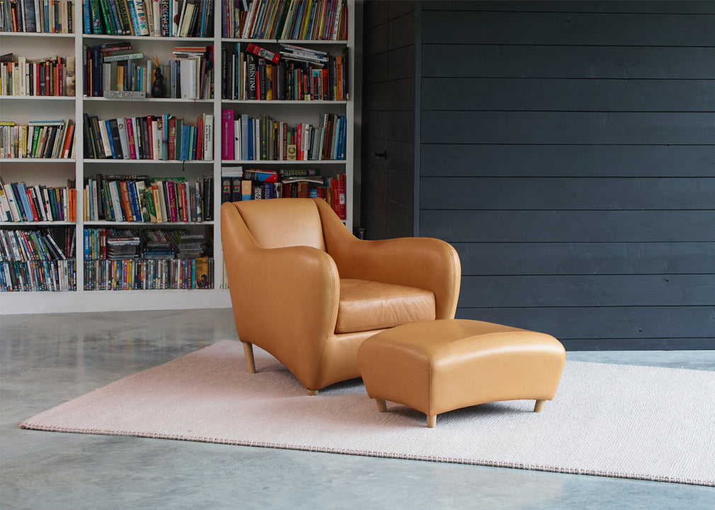 Balzac Footstool Utah Leather Russett