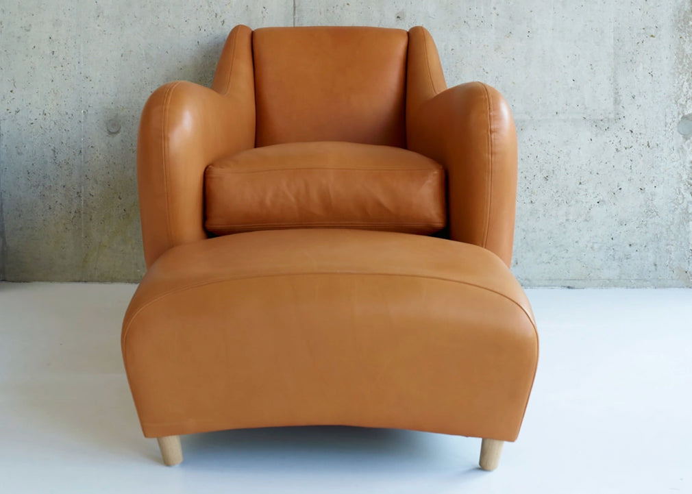 Balzac Footstool Utah Leather Russett