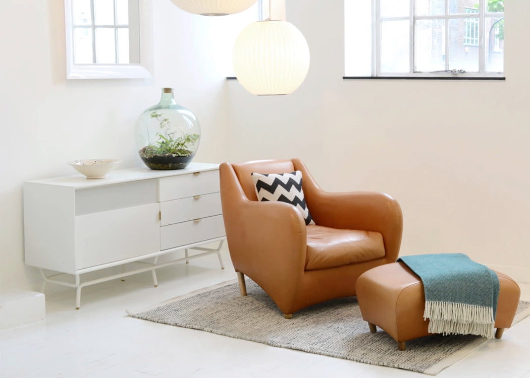 Balzac Footstool Utah Leather Russett