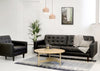 Hepburn 2 Seater Sofa Leather Grain Chocolate 066 / Natural
