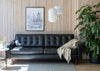 Hepburn 4 Seater Sofa Leather Grain Chocolate 066 / Natural
