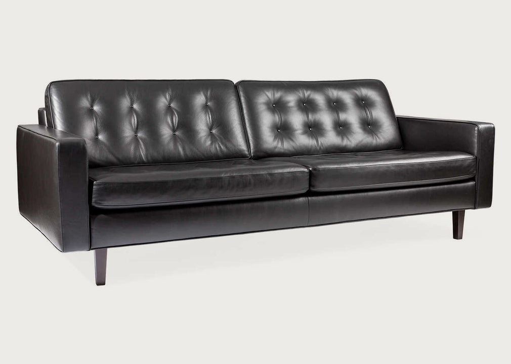 Hepburn 4 Seater Sofa Leather Grain Chocolate 066 / Natural