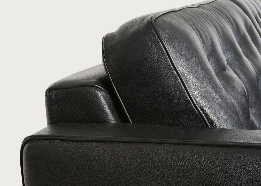 Hepburn 4 Seater Sofa Leather Grain Chocolate 066 / Natural