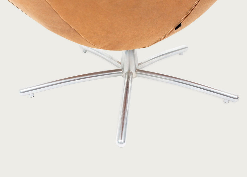 Hidde Swivel Armchair Yak Leather Brown