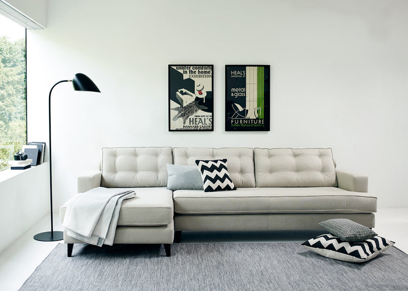 Mistral Right Hand Facing Corner Sofa Boucle Fern / Black