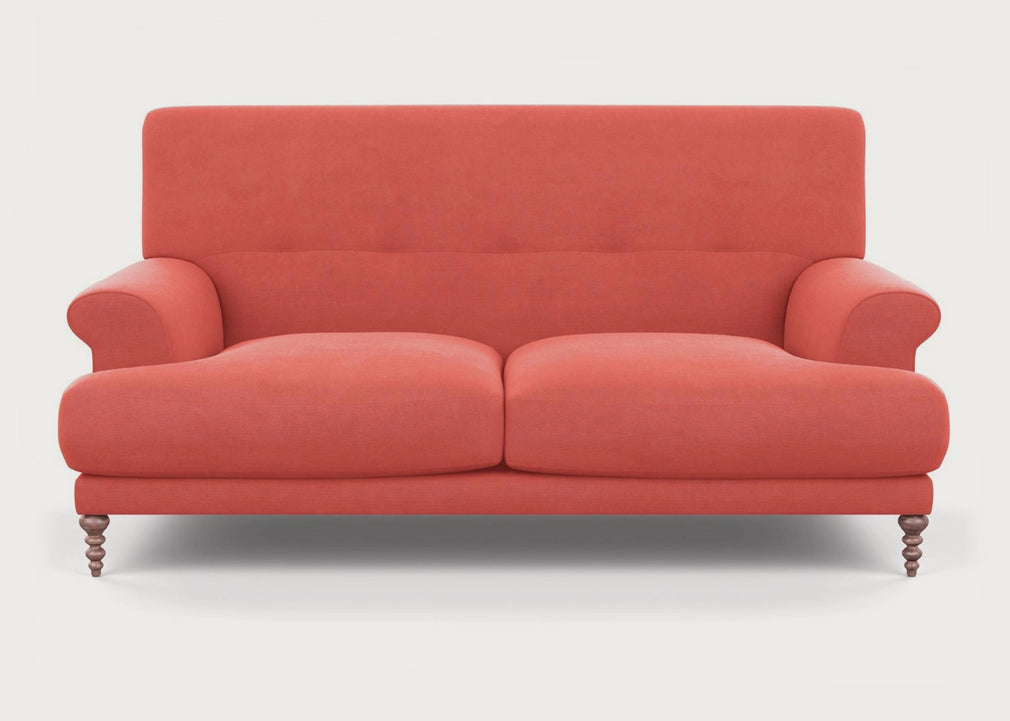 Oscar Formal 2 Seater Sofa Broadweave Lagoon / Walnut