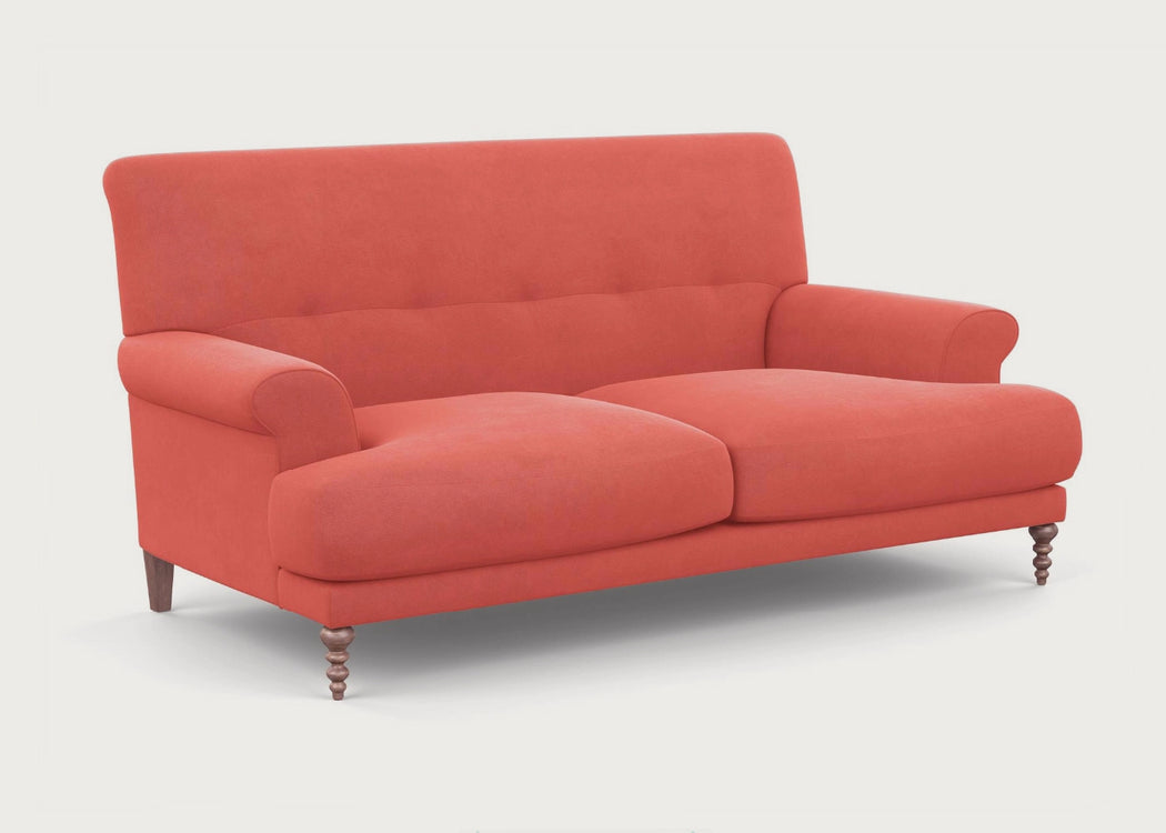 Oscar Formal 2 Seater Sofa Broadweave Lagoon / Walnut
