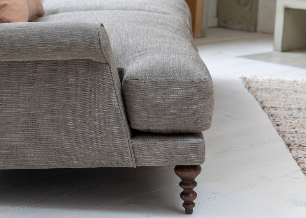 Oscar Formal 3 Seater Sofa Broad Weave Lagoon / Walnut