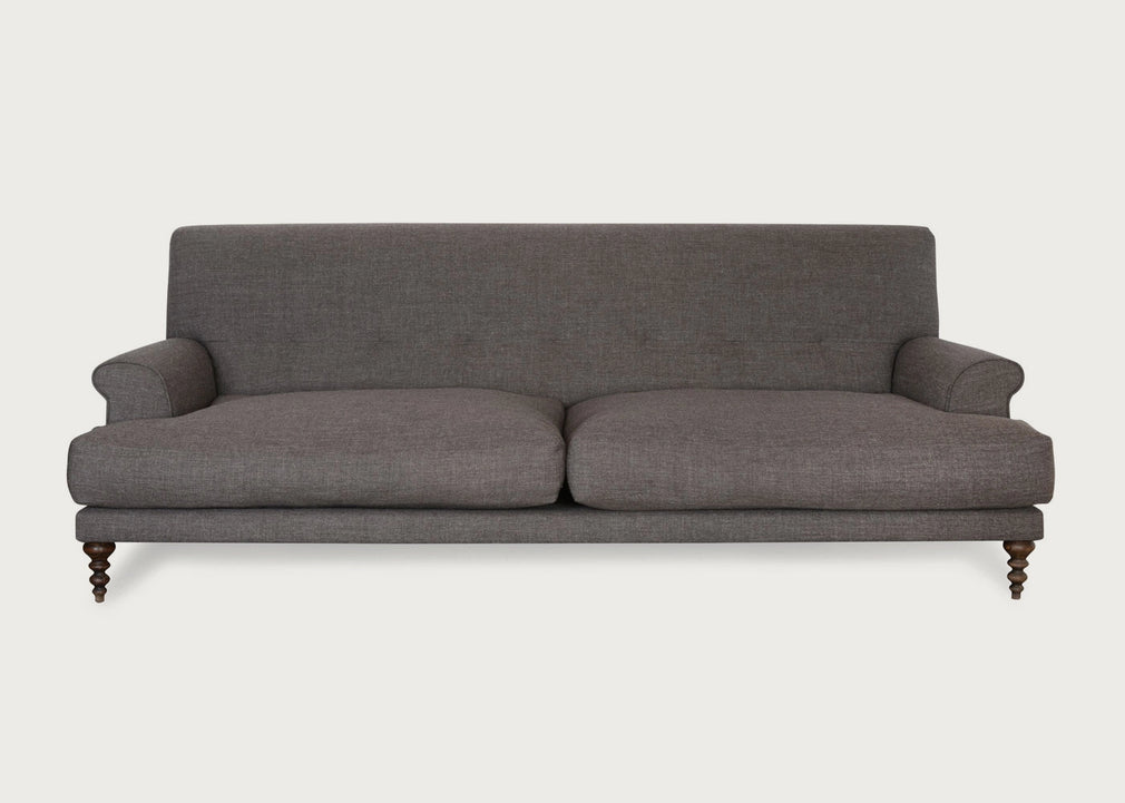 Oscar Standard 3 Seater Sofa Cotton Velvet Midnight / Walnut