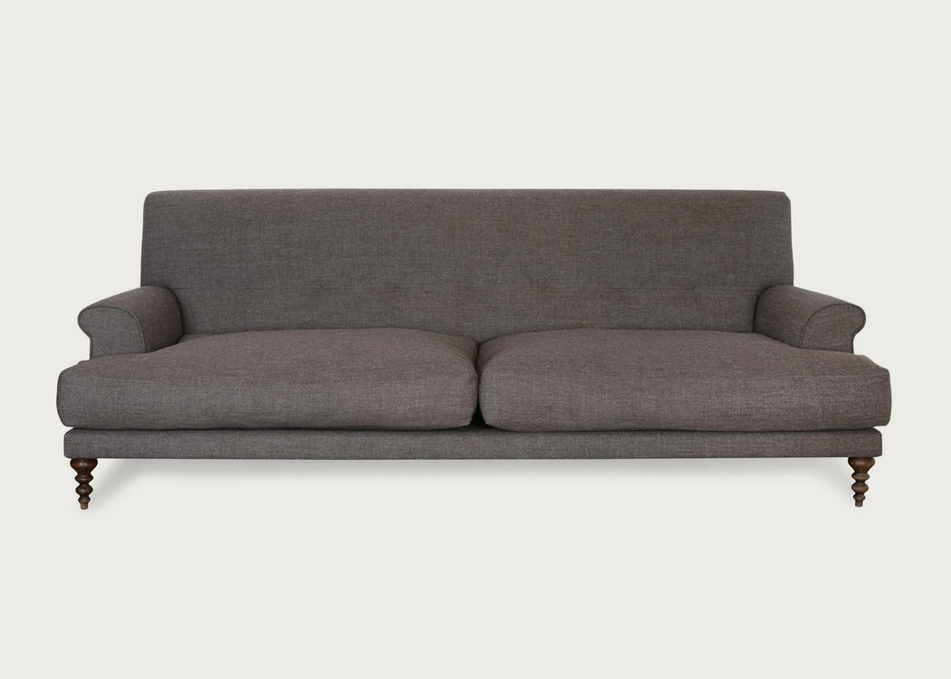 Oscar Standard 3 Seater Sofa Cotton Velvet Midnight / Walnut
