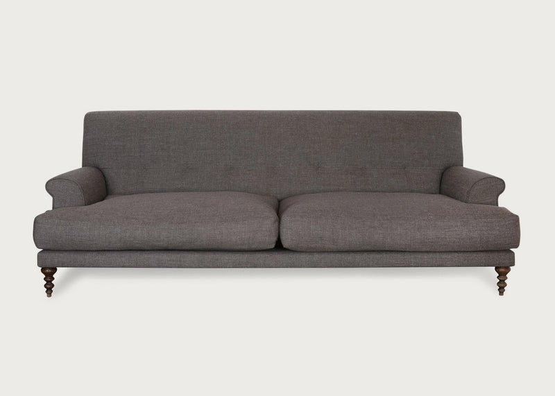 Oscar Standard 3 Seater Sofa Cotton Velvet Midnight / Walnut