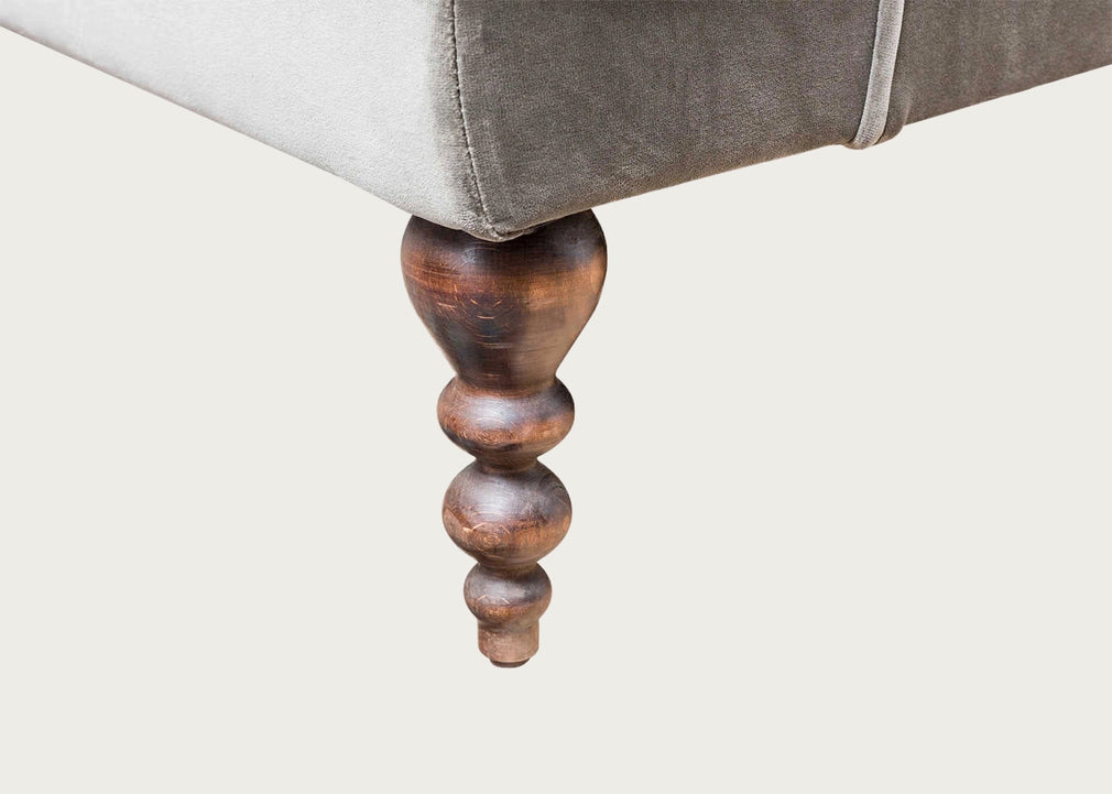 Oscar Standard 3 Seater Sofa Cotton Velvet Midnight / Walnut