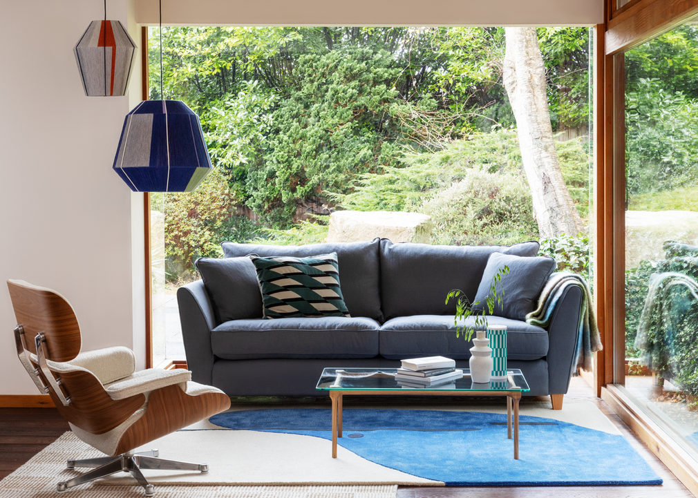 Torino 3 Seater Sofa Broad Weave Lagoon / Black