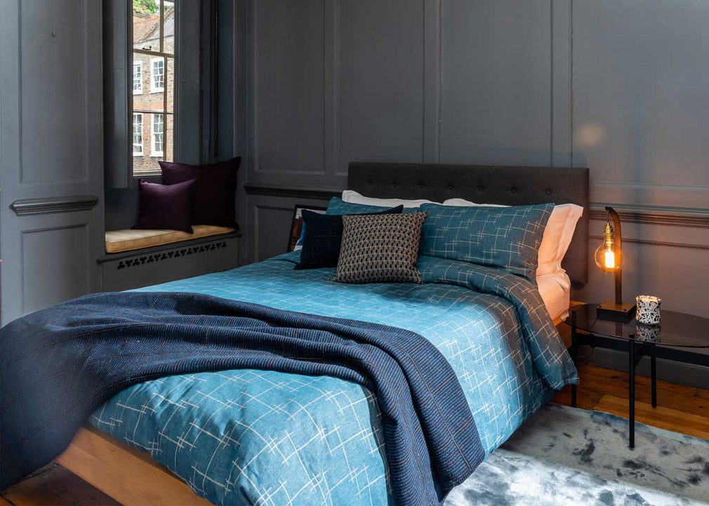 Brunel Bed with Fabric Headboard Smoke Grey Double