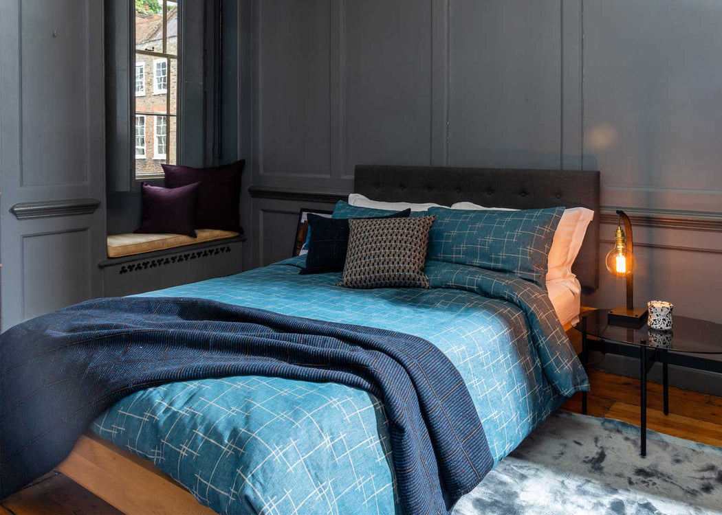 Brunel Bed with Fabric Headboard Smoke Grey Double