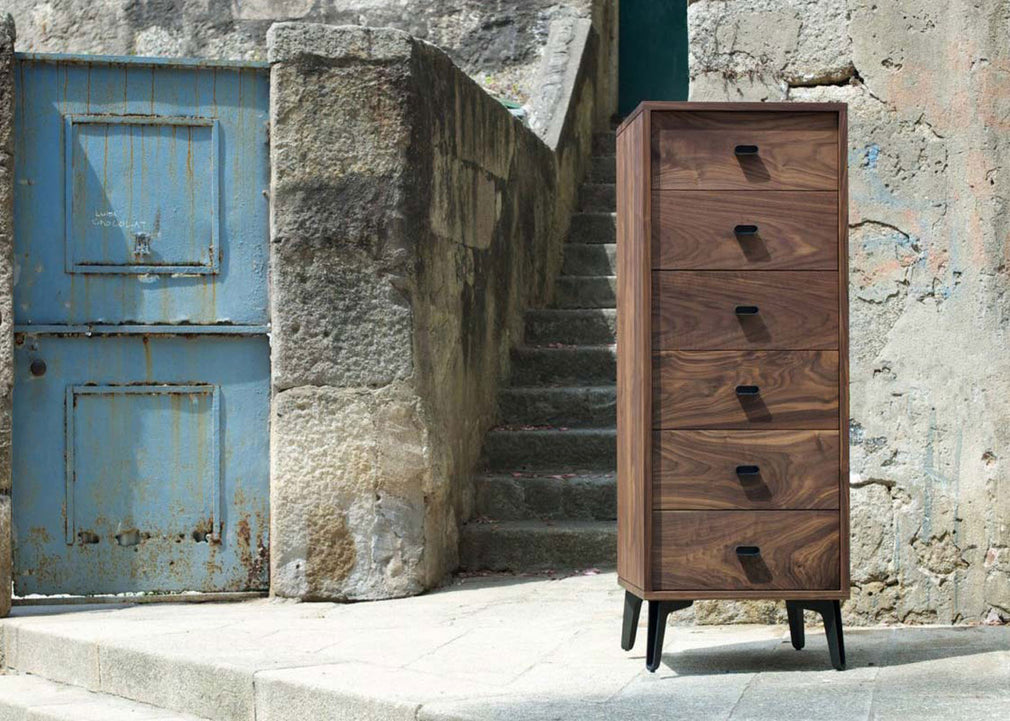 McQueen Tall 6 Drawer Chest Walnut