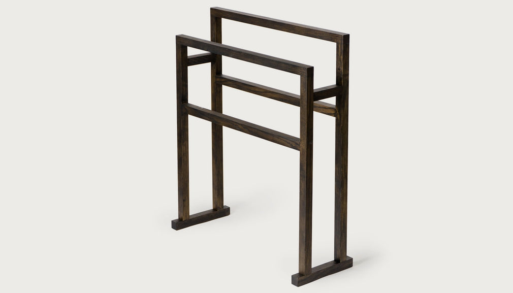 Wooden Freestanding Towel Rail Large Natural Oak
