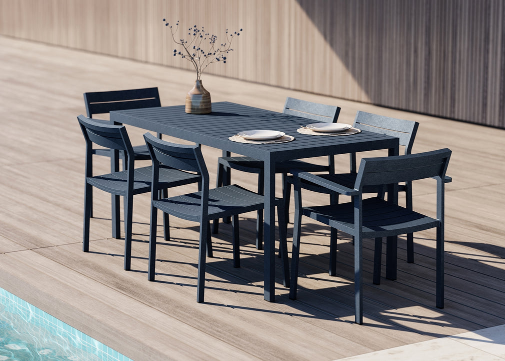 Eos Outdoor Rectangular Dining Table Black