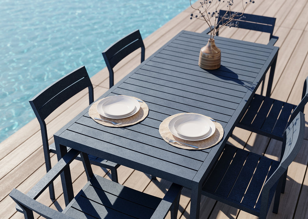 Eos Outdoor Rectangular Dining Table Black