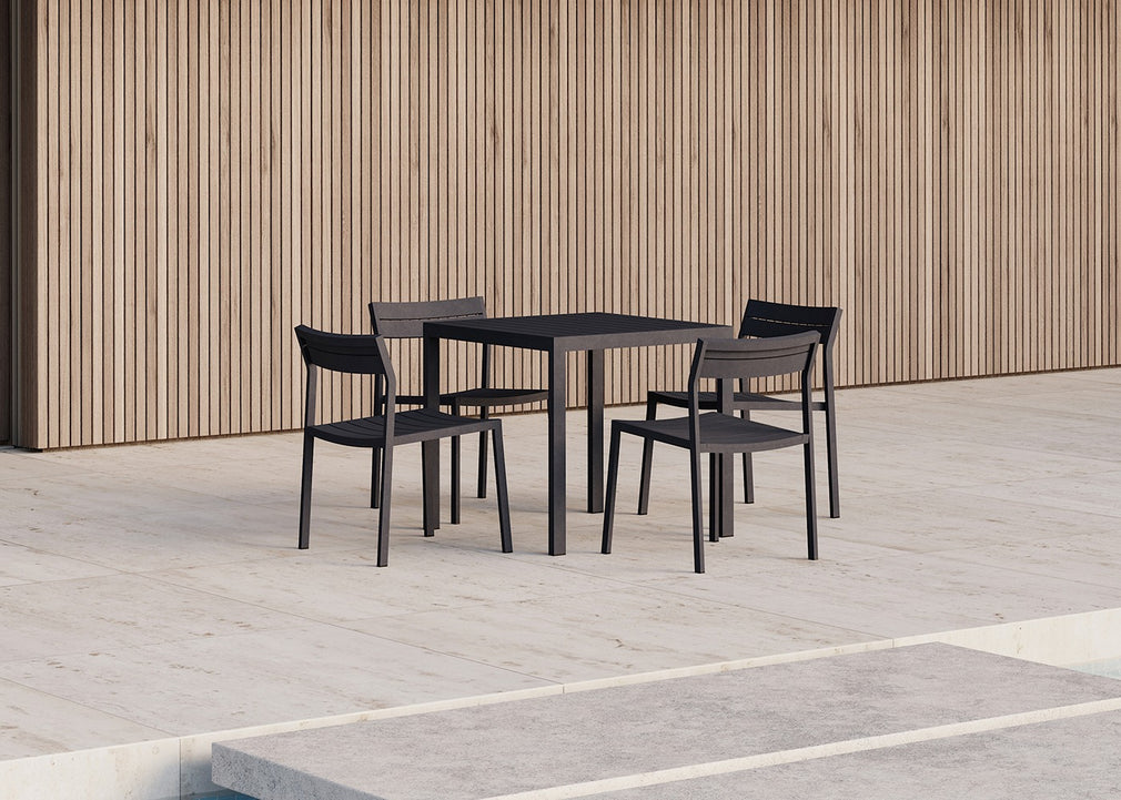Eos Outdoor Square Dining Table Black