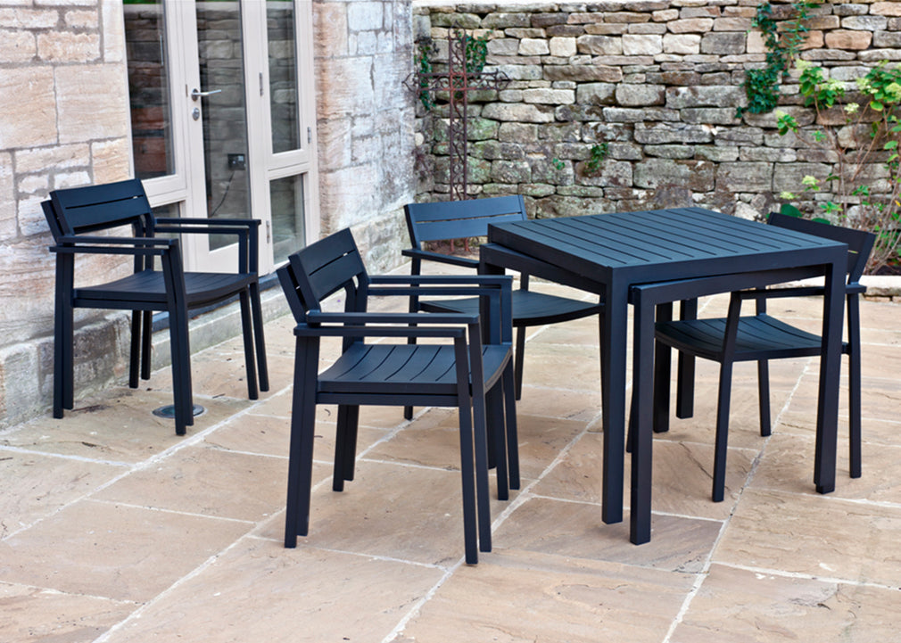 Eos Outdoor Square Dining Table Black