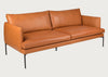 Matera 3 Seater Sofa Daino Leather Elephant / Black